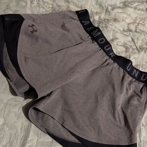 Under Armour Women's Black and Gray Athletic Shorts